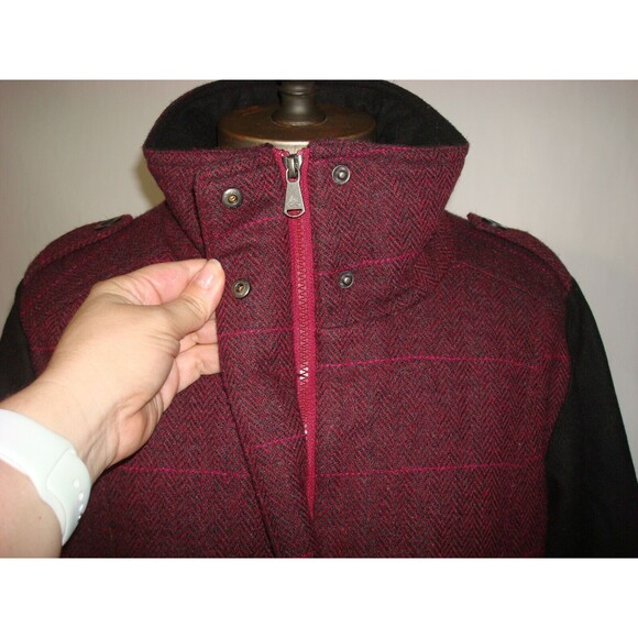 New NWT Prana Warm Red Black Insulated Womens M Jacket Coat Zip Long Convertible - Picture 10 of 12